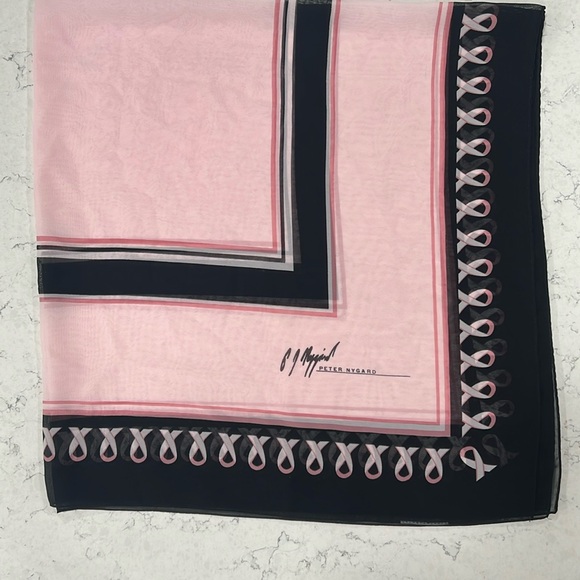 - Peter Nygard Sheer Pink ribbon campaign scarf - Picture 1 of 4